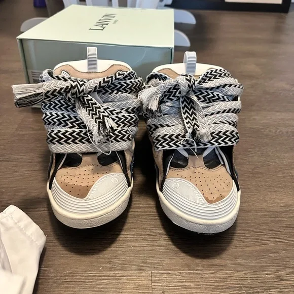 Lanvin Curb Sneakers Grey/Black & White